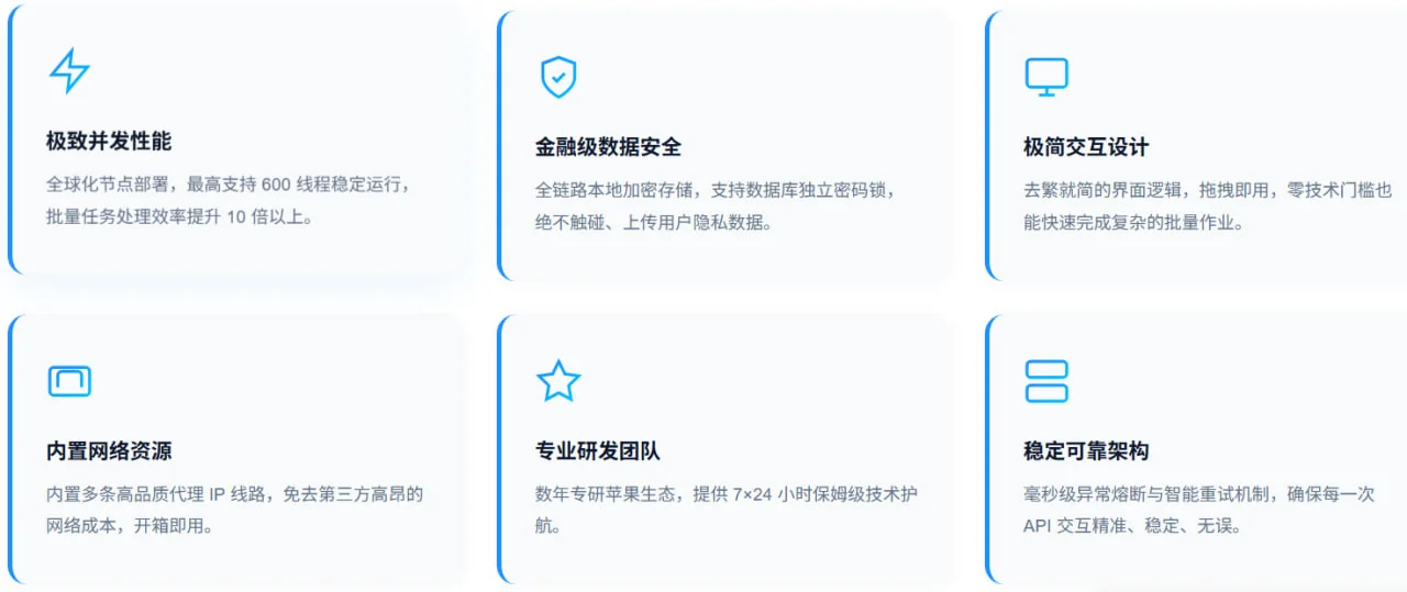 迅果电脑版苹果批量处理平台与礼品卡工作台实时日志